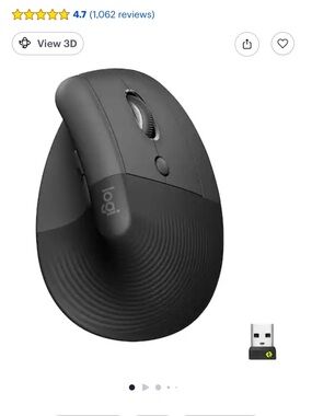 Logitech Black Wireless Ergonomic Mouse with USB Receiver